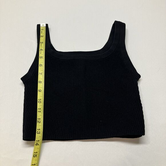 CUTS Coreflex Cropped Wide Strap Square Neck Ribbed Tank Black Women’s Size S - Picture 7 of 7